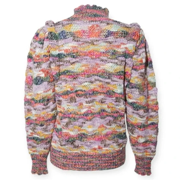 Democracy mock neck pink purple gray variegated sweater size Medium - Picture 6 of 12